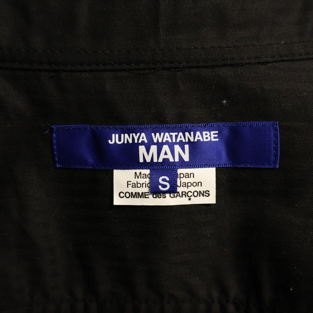 JUNYA WATANABE COMME des GARCONS(ジュンヤワタナベ コムデギャルソン) 25AW コットン フランネル チェック コーデュロイ レザー シャツ ブラック WP-B021