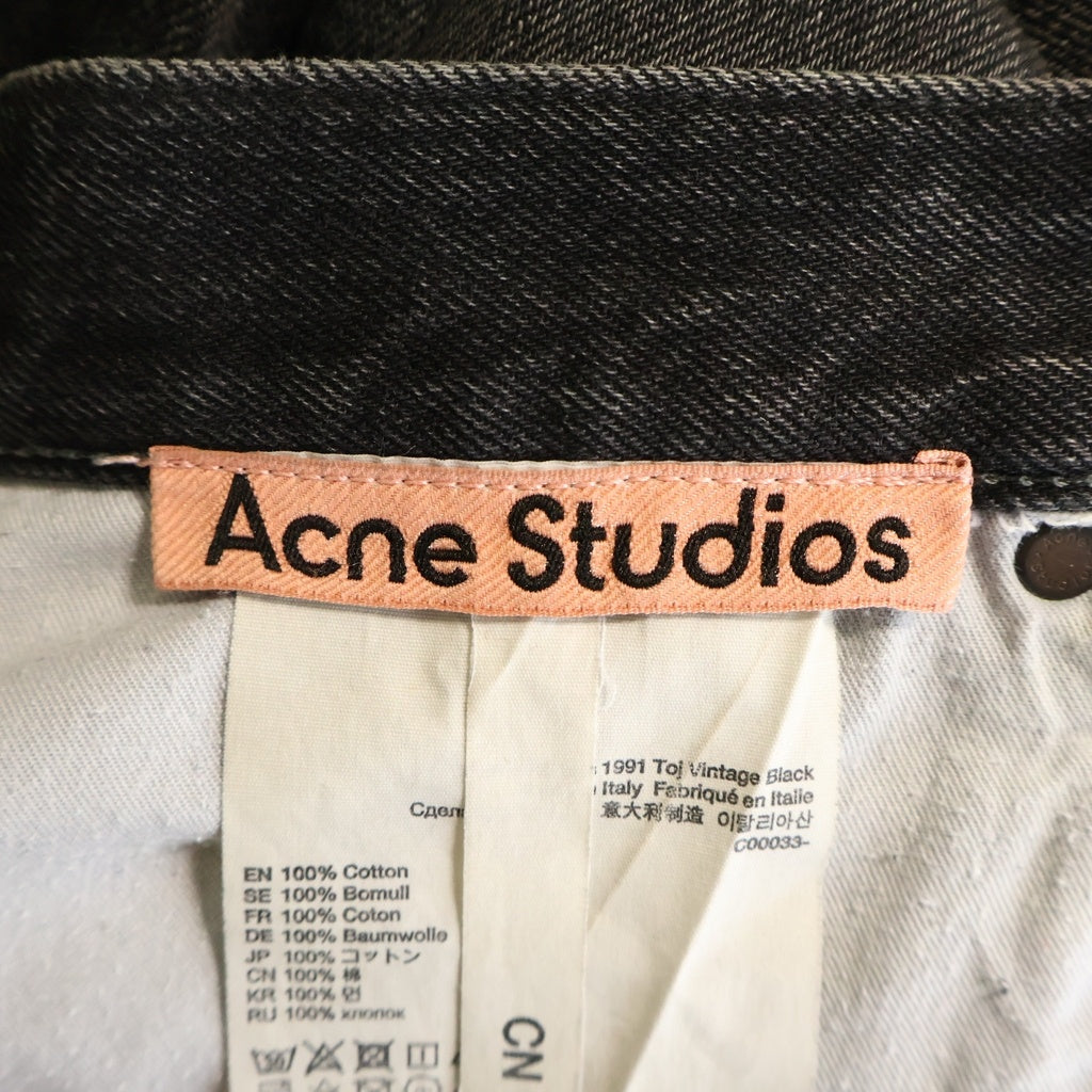 Acne Studios(アクネ ストゥディオズ) 1991 Toj Vintage ウォッシュ加工 コットンデニムパンツ ブラック C00033