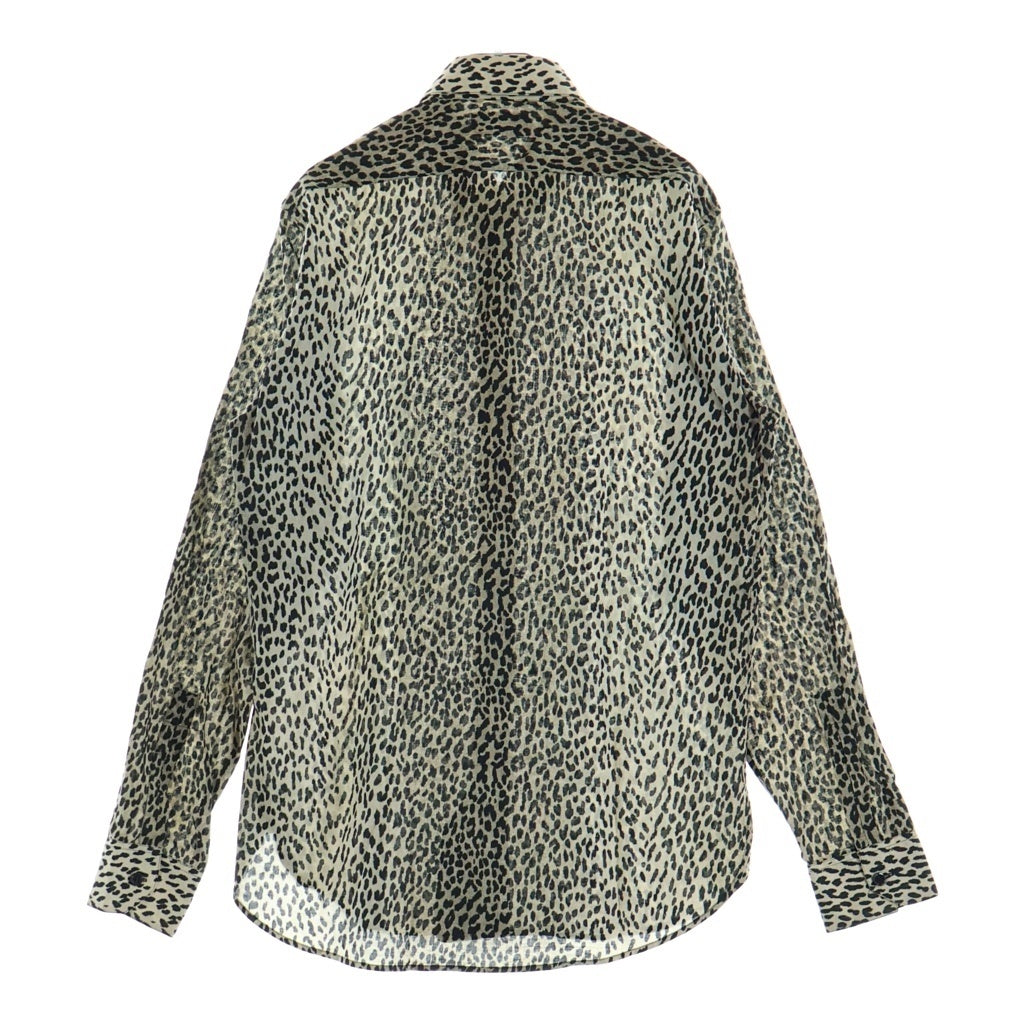 SAINT LAURENT PARIS(サンローランパリ) 14SS エディ期 Leopard Shirt ベイビーキャット レオパード ロングスリーブ 長袖 シャツ ベージュ/ブラック 323951 YM30P