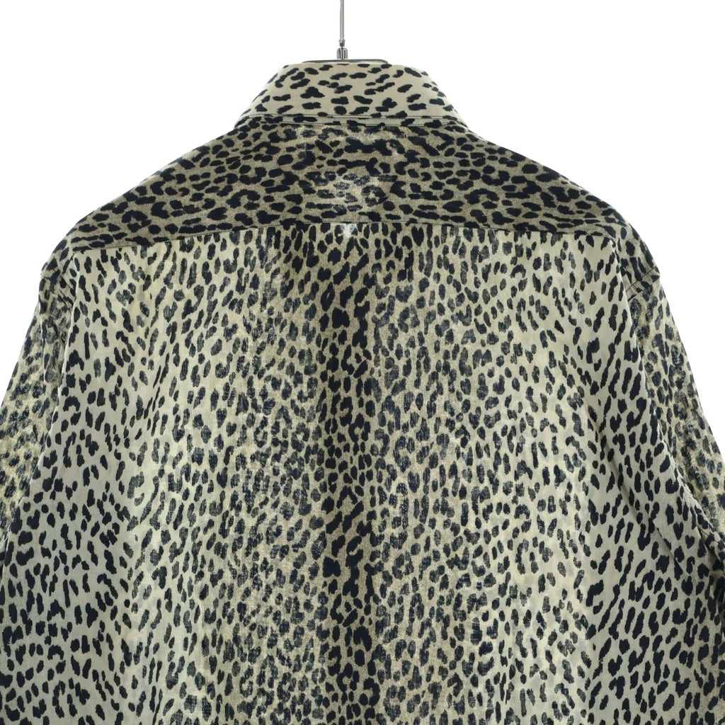 SAINT LAURENT PARIS(サンローランパリ) 14SS エディ期 Leopard Shirt ベイビーキャット レオパード ロングスリーブ 長袖 シャツ ベージュ/ブラック 323951 YM30P
