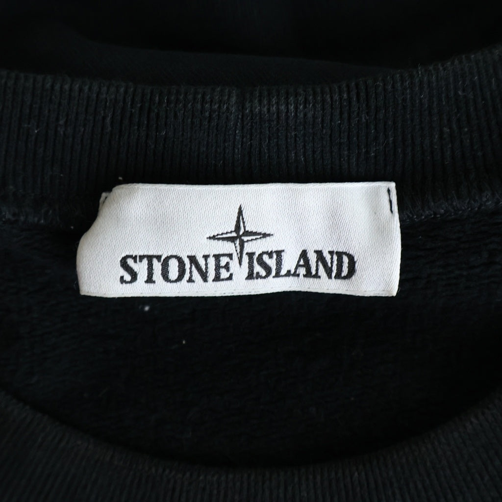 STONE ISLAND(ストーンアイランド) ロゴワッペン クルーネック 長袖スウェットトレーナー コットン ブラック K2S156100022 S0A20