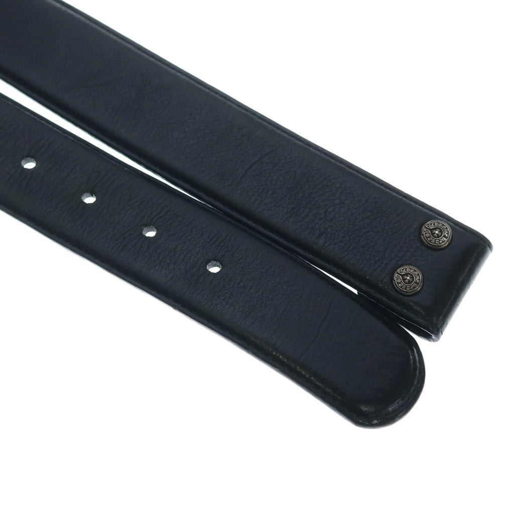 CHROME HEARTS(クロムハーツ) 1.5 STRAP 1.5インチ ホースシューリベッツ レザーベルトストラップ ブラック