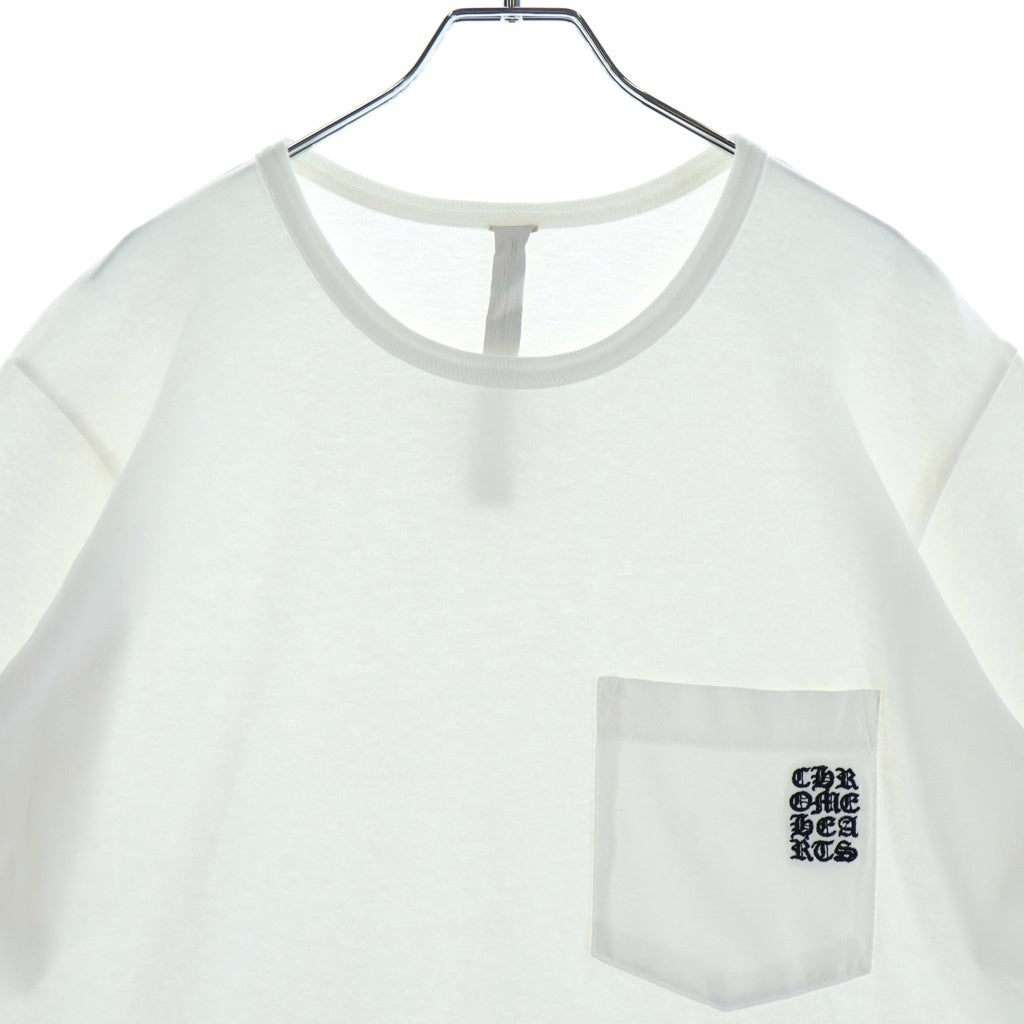 CHROME HEARTS(クロムハーツ) Y NOT Vertical Logo Cross Embroidery ワイノット ロゴ刺繍 ポケット半袖Tシャツカットソー ブラック