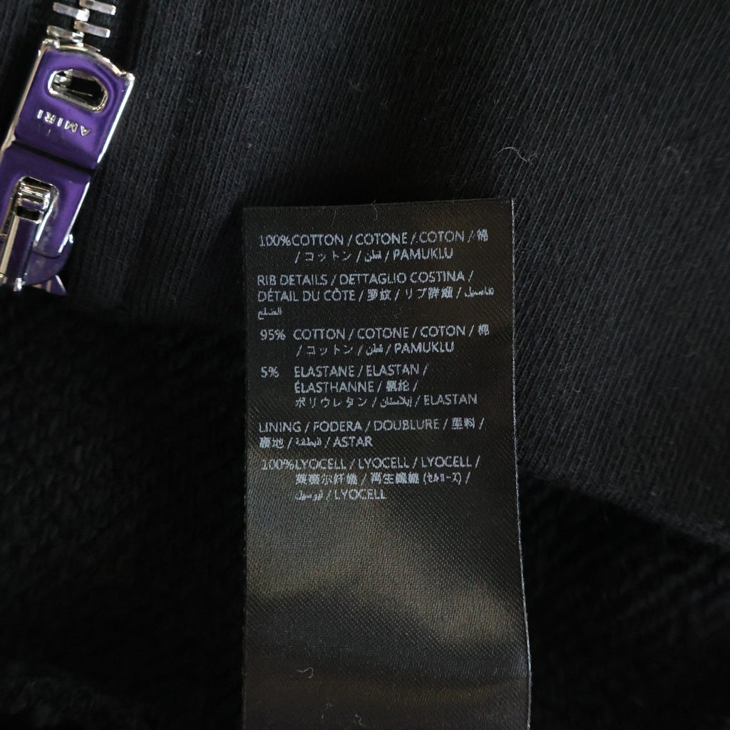 AMIRI(アミリ) MA CREST MAクレストロゴ刺繍 ジップアップフーディーパーカー ブラック AMJYHD1126