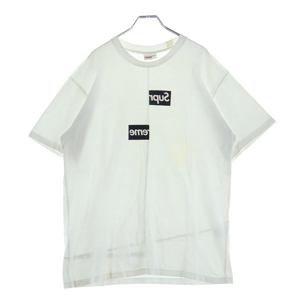 SUPREME(シュプリーム) 18AW ×COMME des GARCONS SHIRT Split Box Logo Tee コムデギャルソン シャツ スプリット ボックスロゴ 半袖Tシャツ カットソー ホワイト