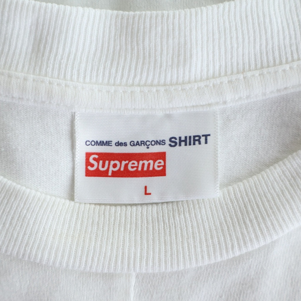SUPREME(シュプリーム) 18AW ×COMME des GARCONS SHIRT Split Box Logo Tee コムデギャルソン シャツ スプリット ボックスロゴ 半袖Tシャツ カットソー ホワイト