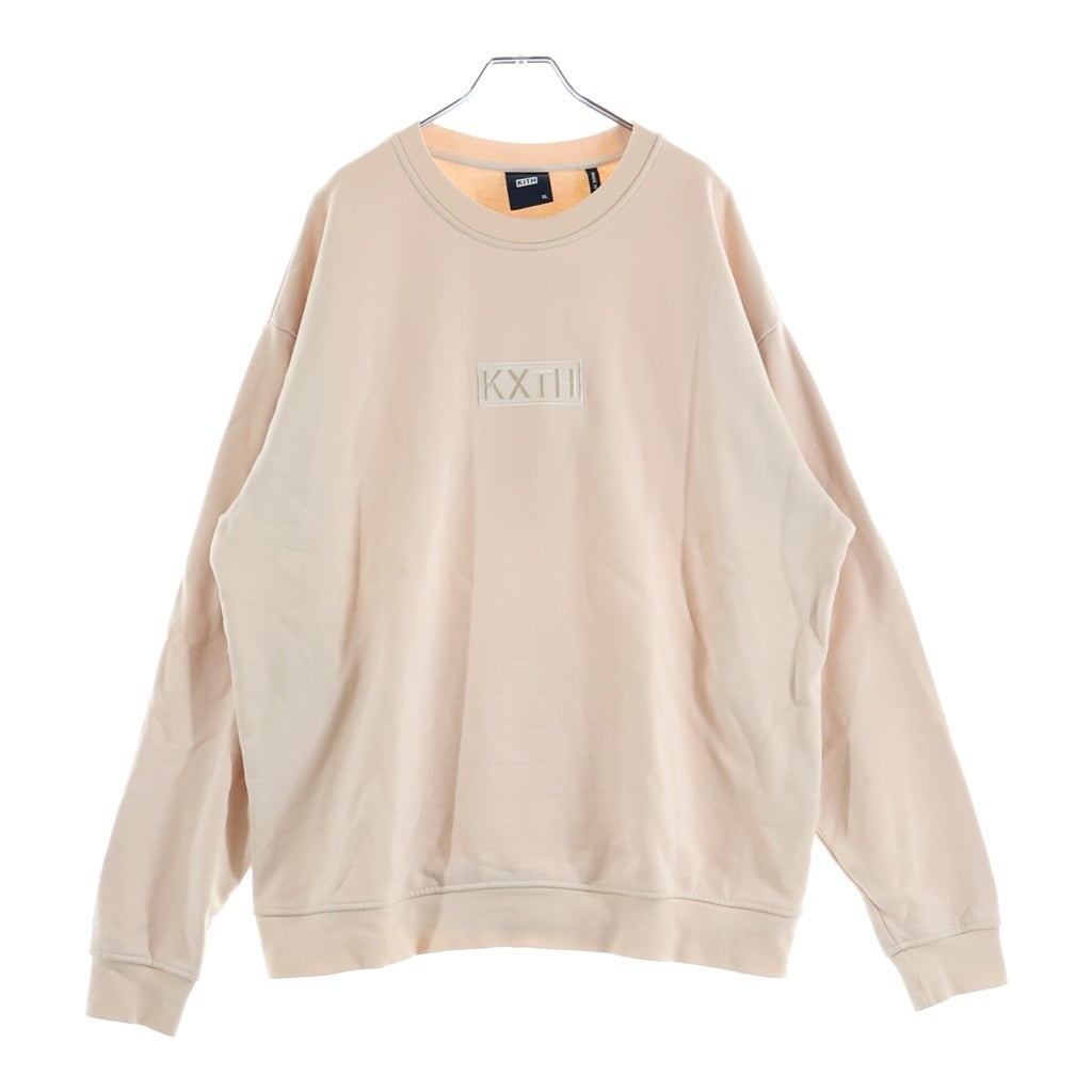 KITH(キス) 21AW Cyber Monday Crewneck Cyclone サイバーマンデークルーネック ボックスロゴ スウェットトレーナー ベージュ KHM030147