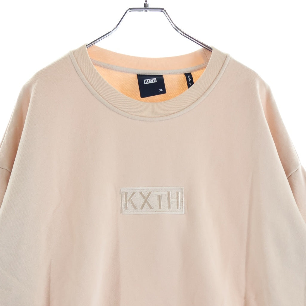 KITH(キス) 21AW Cyber Monday Crewneck Cyclone サイバーマンデークルーネック ボックスロゴ スウェットトレーナー ベージュ KHM030147