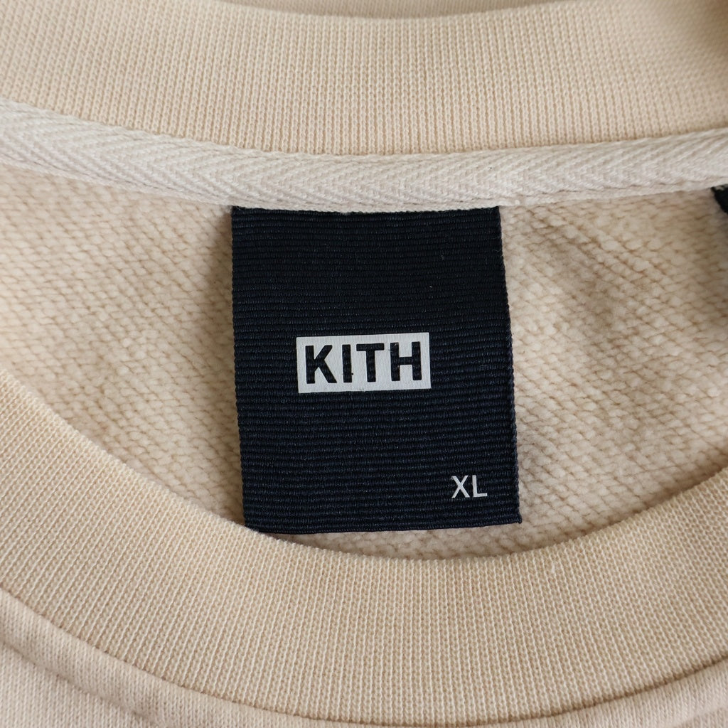 KITH(キス) 21AW Cyber Monday Crewneck Cyclone サイバーマンデークルーネック ボックスロゴ スウェットトレーナー ベージュ KHM030147
