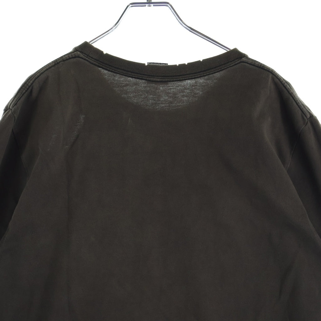 NUMBER (N)INE(ナンバーナイン) 04AW THE JOKER GIVE期 ANTI WAR 反戦 プリントクルーネック半袖Tシャツ カットソー ダメージ加工 ブラウン