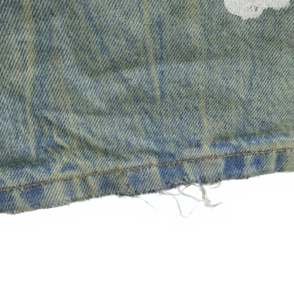 DENIM TEARS(デニムティアーズ) Baggy Cotton Wreath Denim Pant Dirty Wash リース プリント デニムパンツ インディゴ