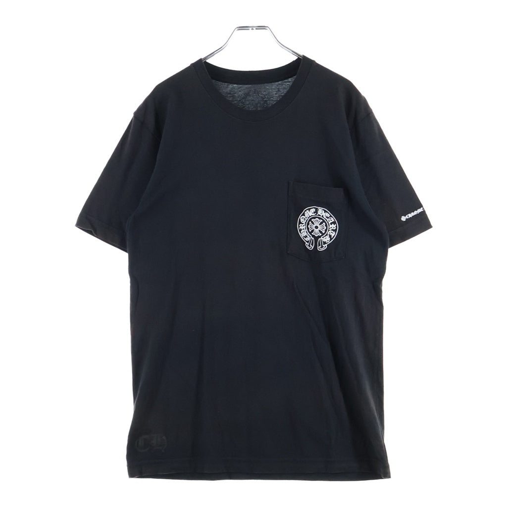 CHROME HEARTS(クロムハーツ) HORSESHOE S/S TEE ホースシュープリント ポケット半袖Tシャツ カットソー ブラック