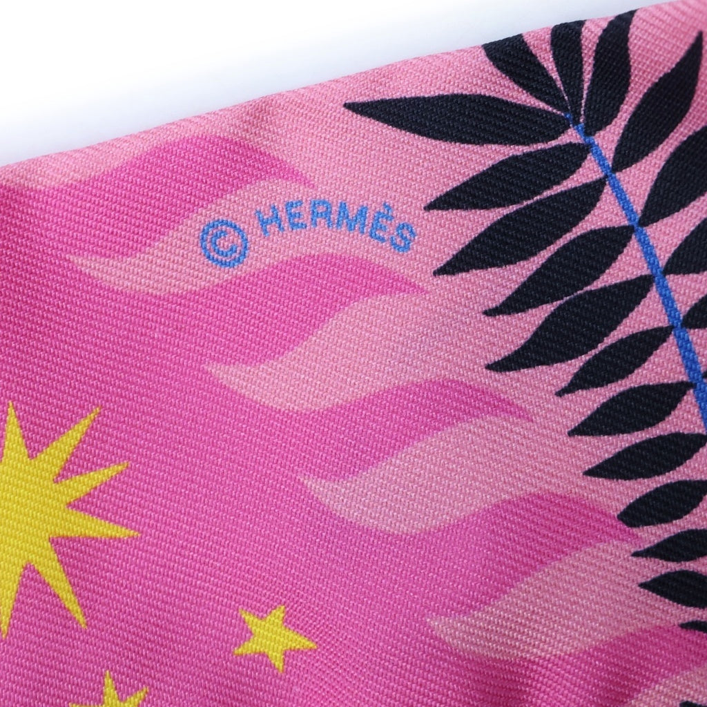 HERMES(エルメス) ツイリー LE CHARME D ORPHEE BA シルク スカーフ ピンク レディース