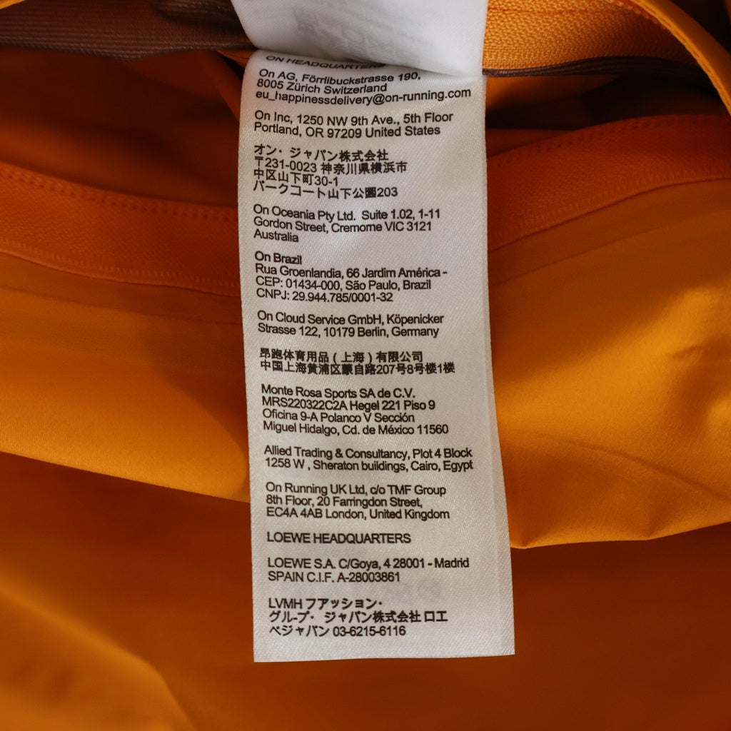 LOEWE(ロエベ) × On Running Storm Jacket in Technical Shell オンランニング ストーム テクニカルシェル フーデッド マウンテンパーカー ジャケット オレンジ H929Y02W17
