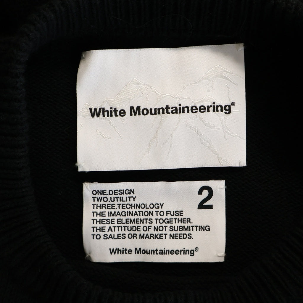 White Mountaineering(ホワイトマウンテニアリング) 25SS RAGLAN KNIT PULLOVER ラグランニットプルオーバー コットンセーター ブラック WM2571603