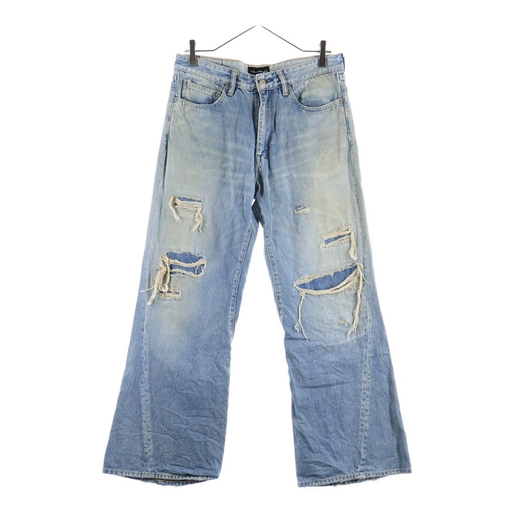 FORSOMEONE(フォーサムワン) #246 DIRTY DENIM ダーティー ルーズフレアデニムパンツ ダメージジーンズ インディゴ 78001146