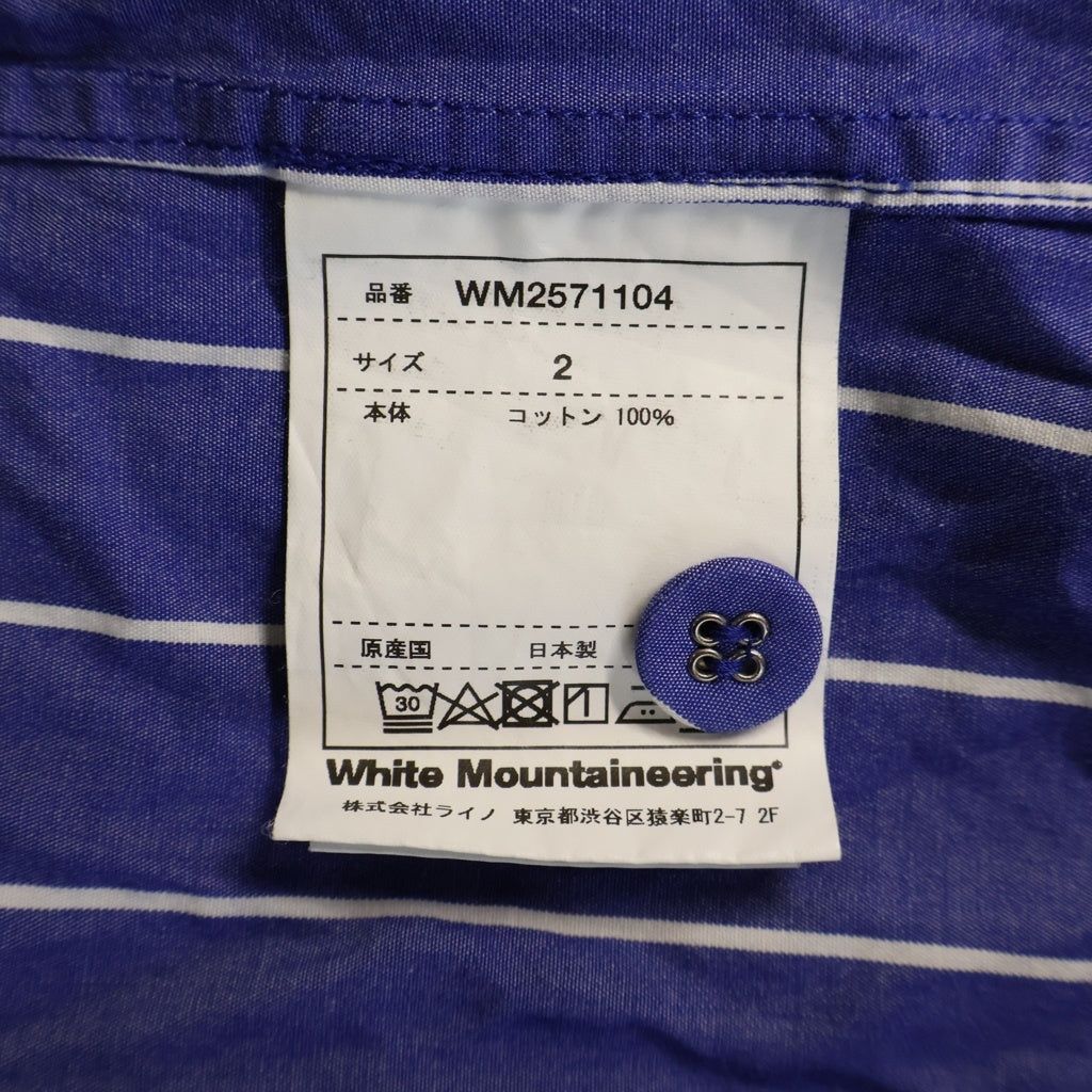 White Mountaineering(ホワイトマウンテニアリング) MID GUSSET SLEEVE STRIPE SHIRT BLOUSON ミッドガセットスリーブストライプシャツブルゾン ブルー WM2571104