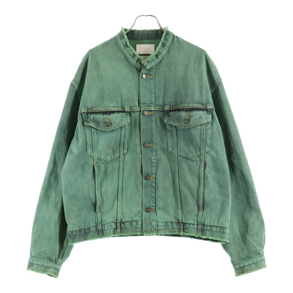 YOKE(ヨーク) 24SS CUT-OFF WIDE DENIM TRUCKER JACKET カットオフワイドデニムトラッカージャケット グリーン YK24SS0694B
