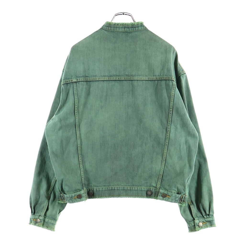 YOKE(ヨーク) 24SS CUT-OFF WIDE DENIM TRUCKER JACKET カットオフワイドデニムトラッカージャケット グリーン YK24SS0694B