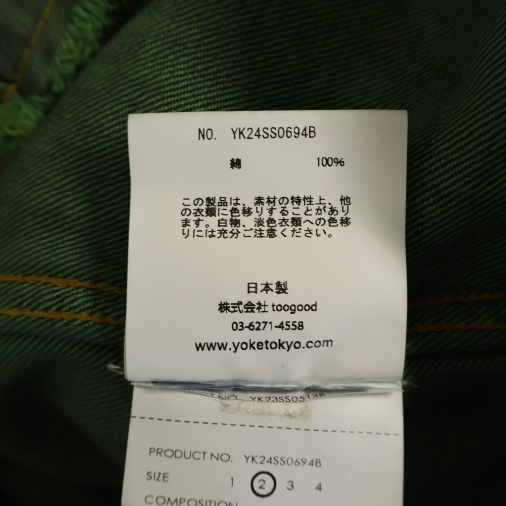 YOKE(ヨーク) 24SS CUT-OFF WIDE DENIM TRUCKER JACKET カットオフワイドデニムトラッカージャケット グリーン YK24SS0694B