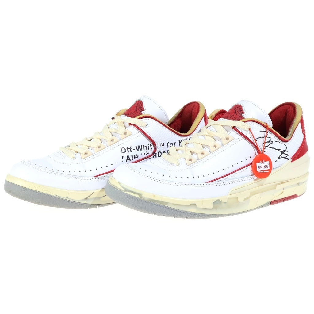 NIKE(ナイキ) ×OFF-WHITE AIR JORDAN 2 RETRO LOW SP オフホワイト エアジョーダン2 ローカットスニーカー ホワイト/レッド US8.5/26.5cm DJ4375-106
