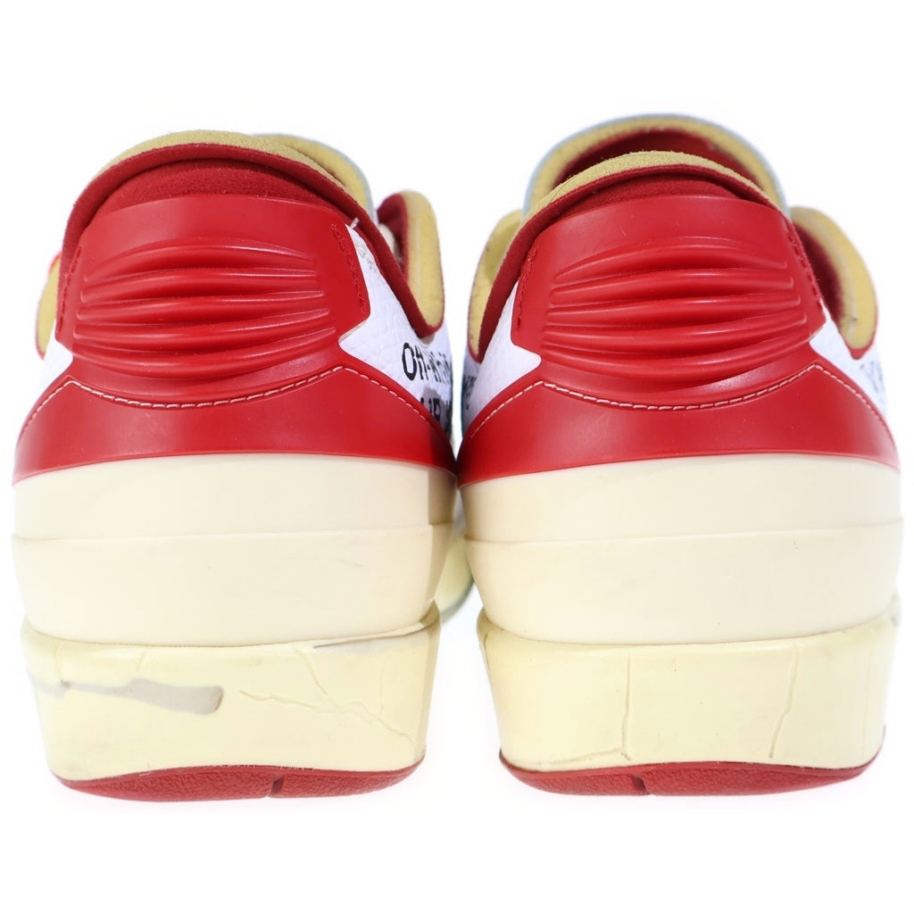 NIKE(ナイキ) ×OFF-WHITE AIR JORDAN 2 RETRO LOW SP オフホワイト エアジョーダン2 ローカットスニーカー ホワイト/レッド US8.5/26.5cm DJ4375-106