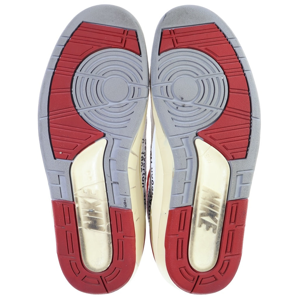 NIKE(ナイキ) ×OFF-WHITE AIR JORDAN 2 RETRO LOW SP オフホワイト エアジョーダン2 ローカットスニーカー ホワイト/レッド US8.5/26.5cm DJ4375-106