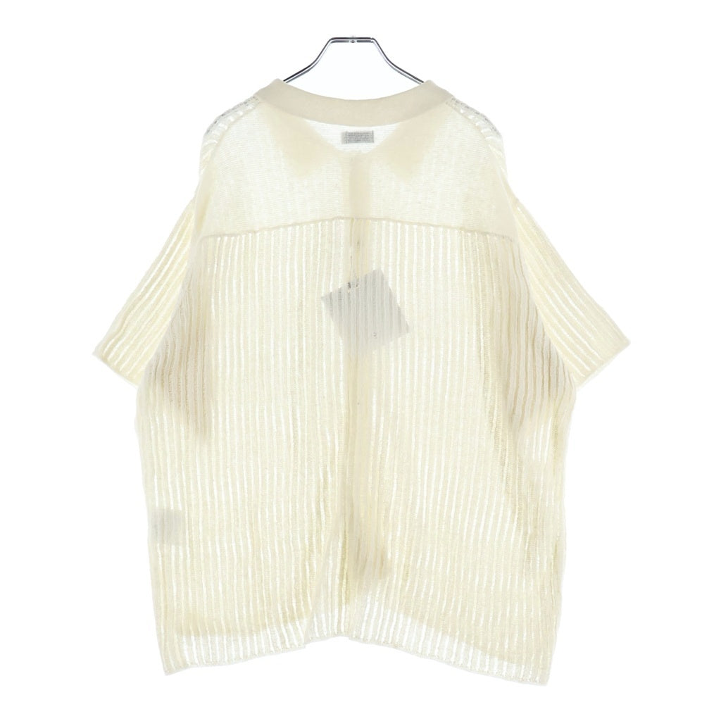 YOKE(ヨーク) 26SS Rib Knit Sheer Shirt リブニットシアー半袖シャツ ホワイト YK26SS01250S