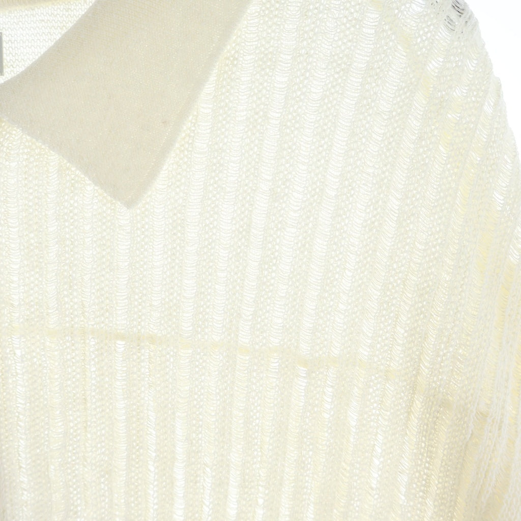YOKE(ヨーク) 26SS Rib Knit Sheer Shirt リブニットシアー半袖シャツ ホワイト YK26SS01250S