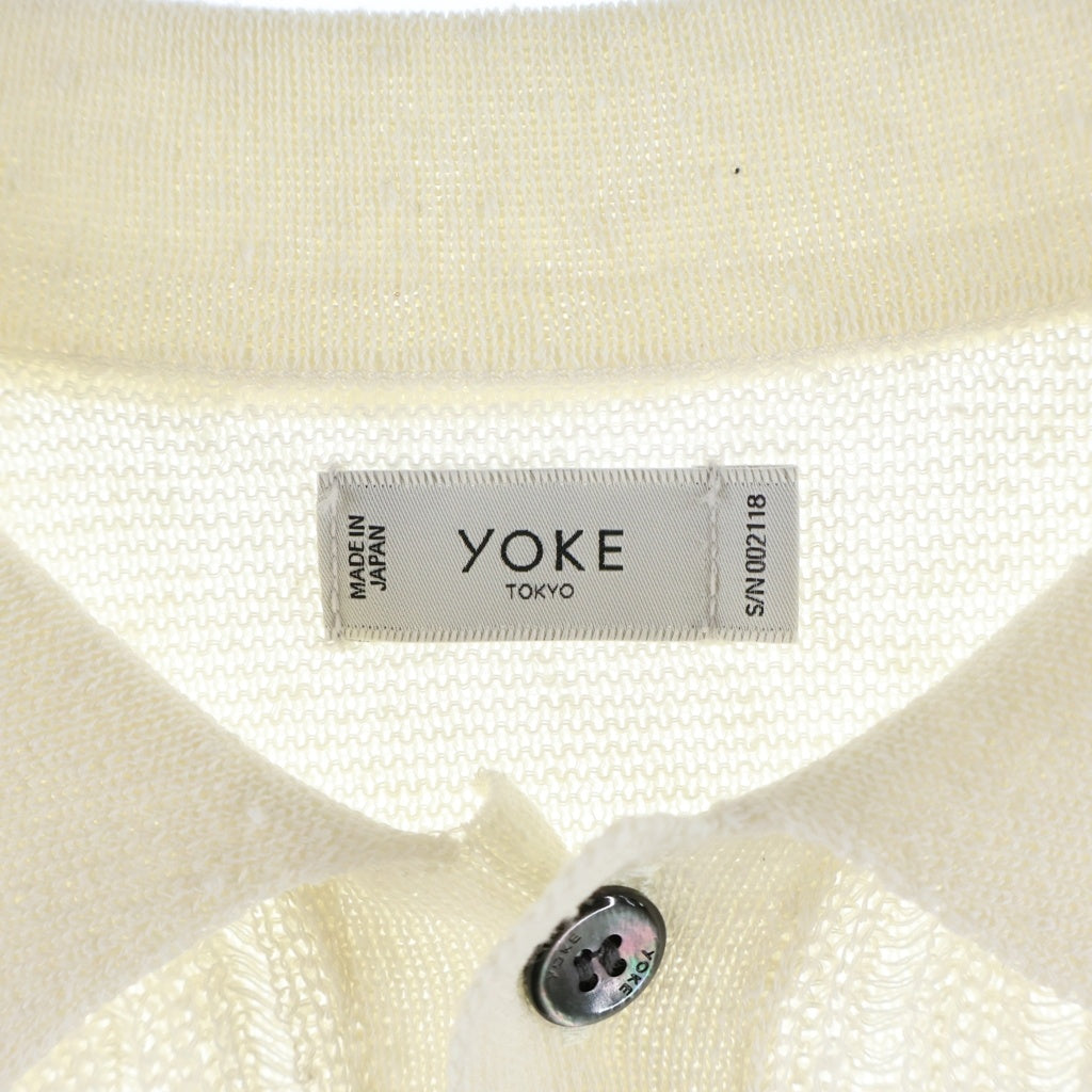 YOKE(ヨーク) 26SS Rib Knit Sheer Shirt リブニットシアー半袖シャツ ホワイト YK26SS01250S