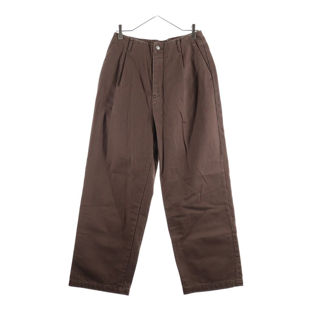 YOKE(ヨーク) 26SS 1pleated Wide Tapered Trousers 1プリーツ ワイドテーパードトラウザーパンツ ブラウン YK26SS01181P