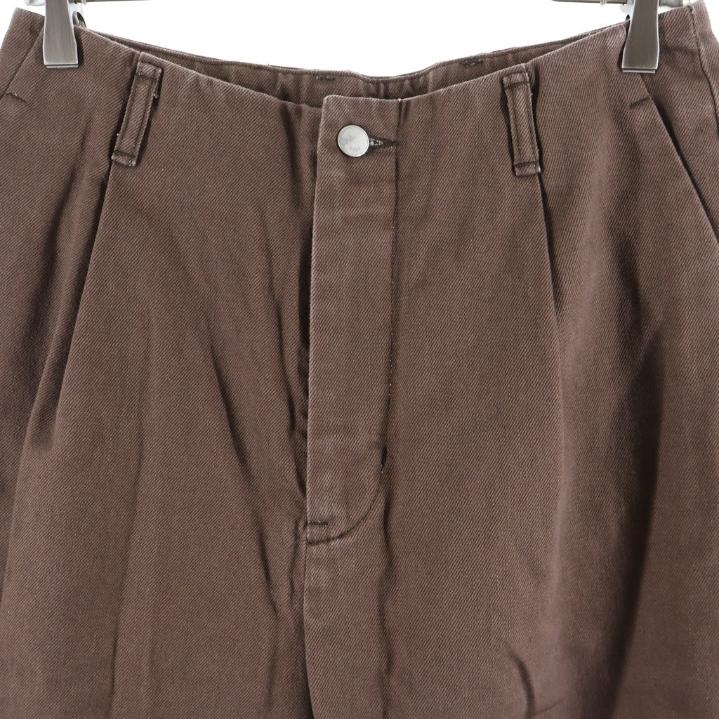 YOKE(ヨーク) 26SS 1pleated Wide Tapered Trousers 1プリーツ ワイドテーパードトラウザーパンツ ブラウン YK26SS01181P