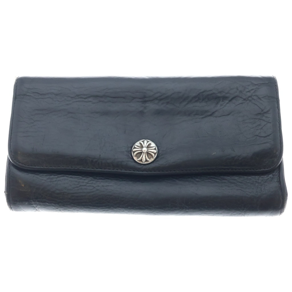 CHROME HEARTS(クロムハーツ) JUDY CROSS BALL ジュディ クロス ボール ボタン レザーウォレット 長財布 ブラック