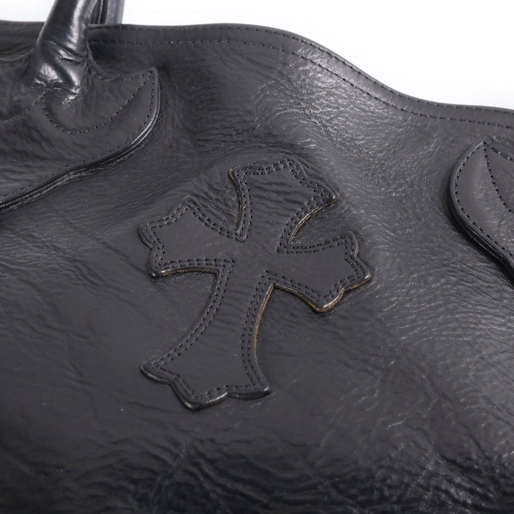 CHROME HEARTS(クロムハーツ) FS TOTE FSトート クロスパッチ付きレザートートバッグ ブラック