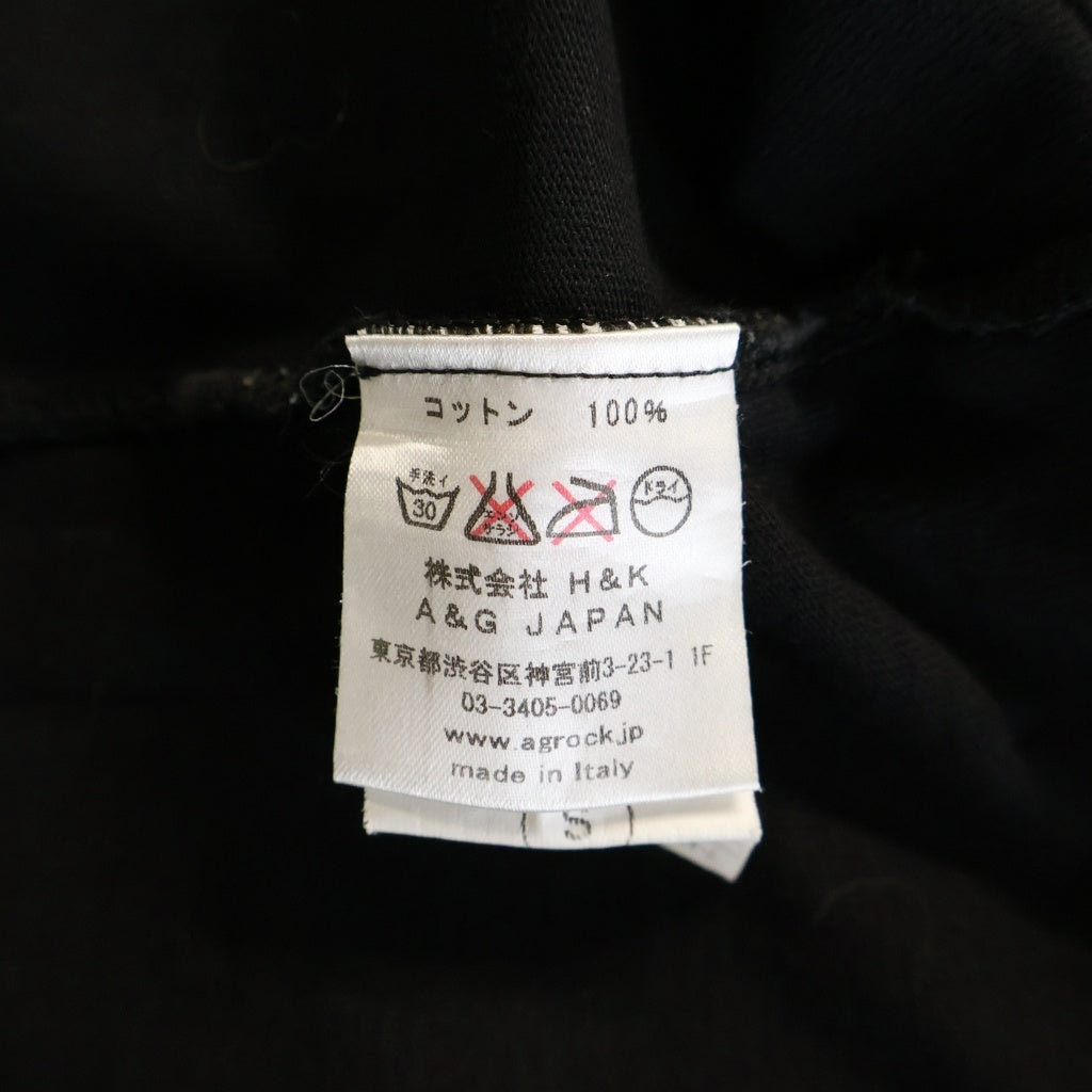 A&G(エーアンドジー) トリプルクロス パッチ 半袖Tシャツ カットソー ブラック