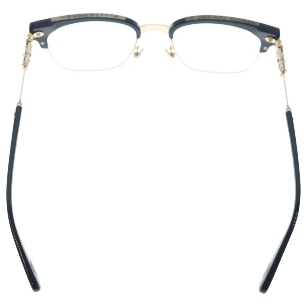 CHROME HEARTS(クロムハーツ) BONENNOISSEUR 2 テンプルCHクロス ハーフリム サングラス アイウェア 眼鏡 ブラック/ゴールド 10545165