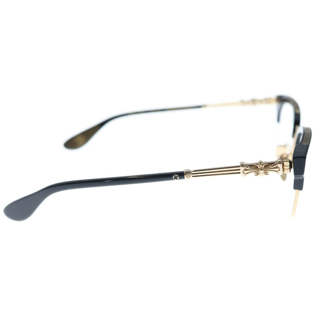 CHROME HEARTS(クロムハーツ) BONENNOISSEUR 2 テンプルCHクロス ハーフリム サングラス アイウェア 眼鏡 ブラック/ゴールド 10545165
