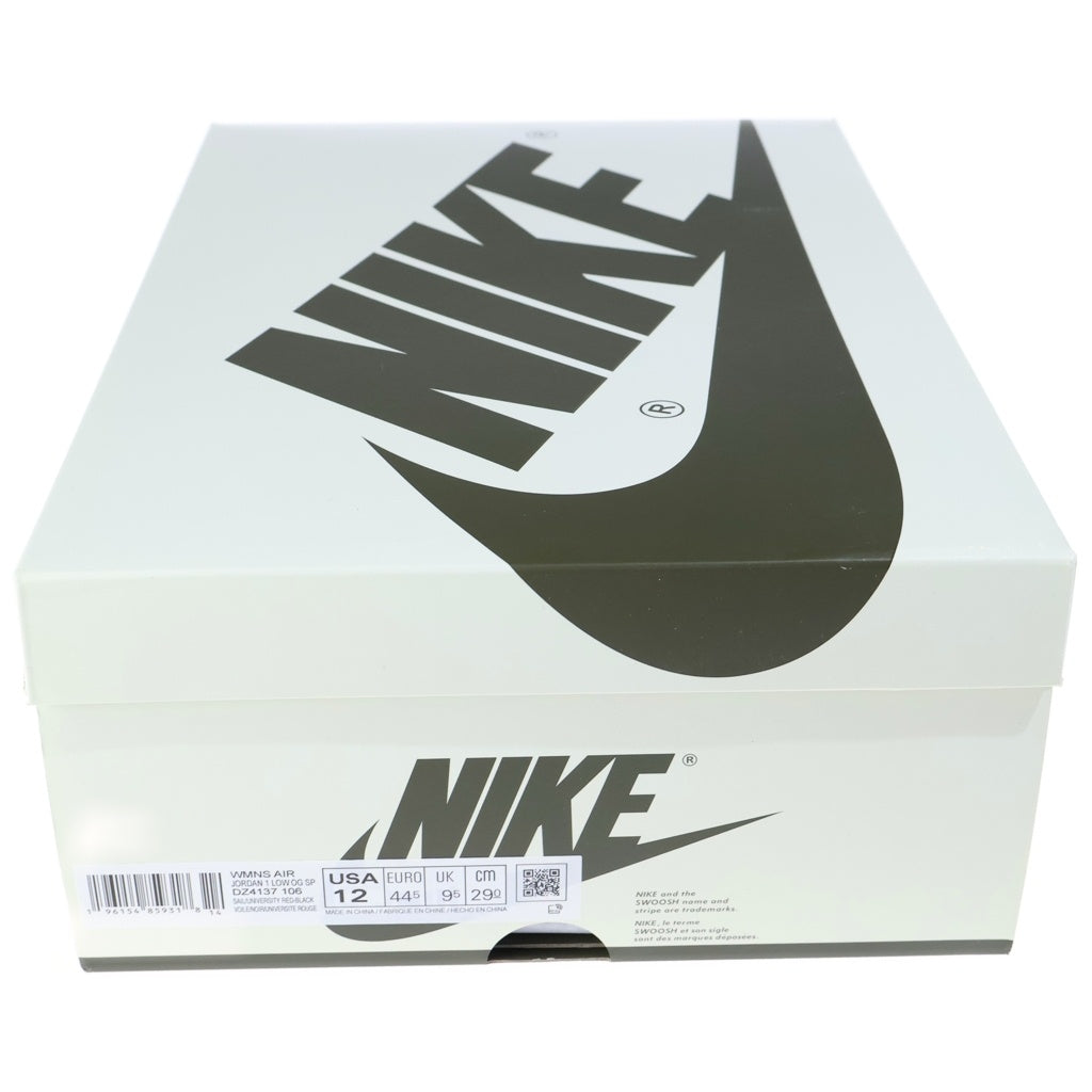 NIKE(ナイキ) ×TRAVIS SCOTT AIR JORDAN 1 LOW トラヴィススコット エアジョーダン1 レザーローカットスニーカー オリーブ/ブラック/ホワイト US12/29cm DZ4137-100