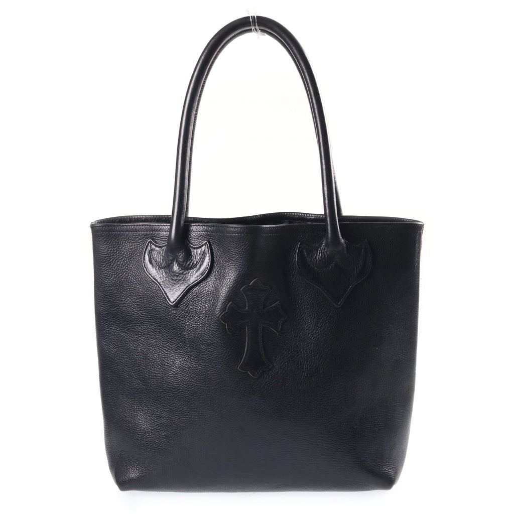 CHROME HEARTS(クロムハーツ) FS TOTE FSトート クロスパッチ付きレザートートバッグ ブラック