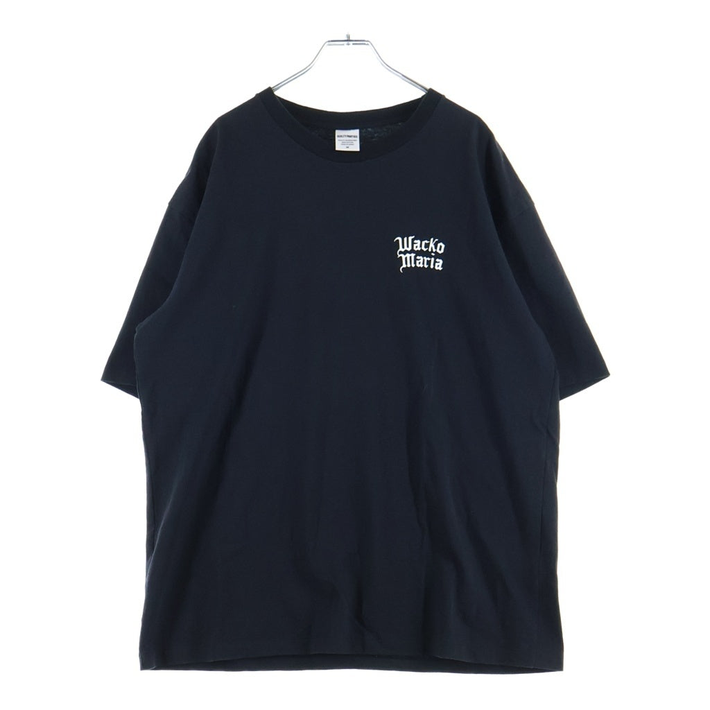 WACKO MARIA(ワコマリア) 26AW WASHED HEAVY WEIGHT CREW NECK T-SHIRT TYPE-1 ヘビーウェイトクルーネック マリア プリント半袖Tシャツ カットソー ブラック 26FWE-WMT-WT01