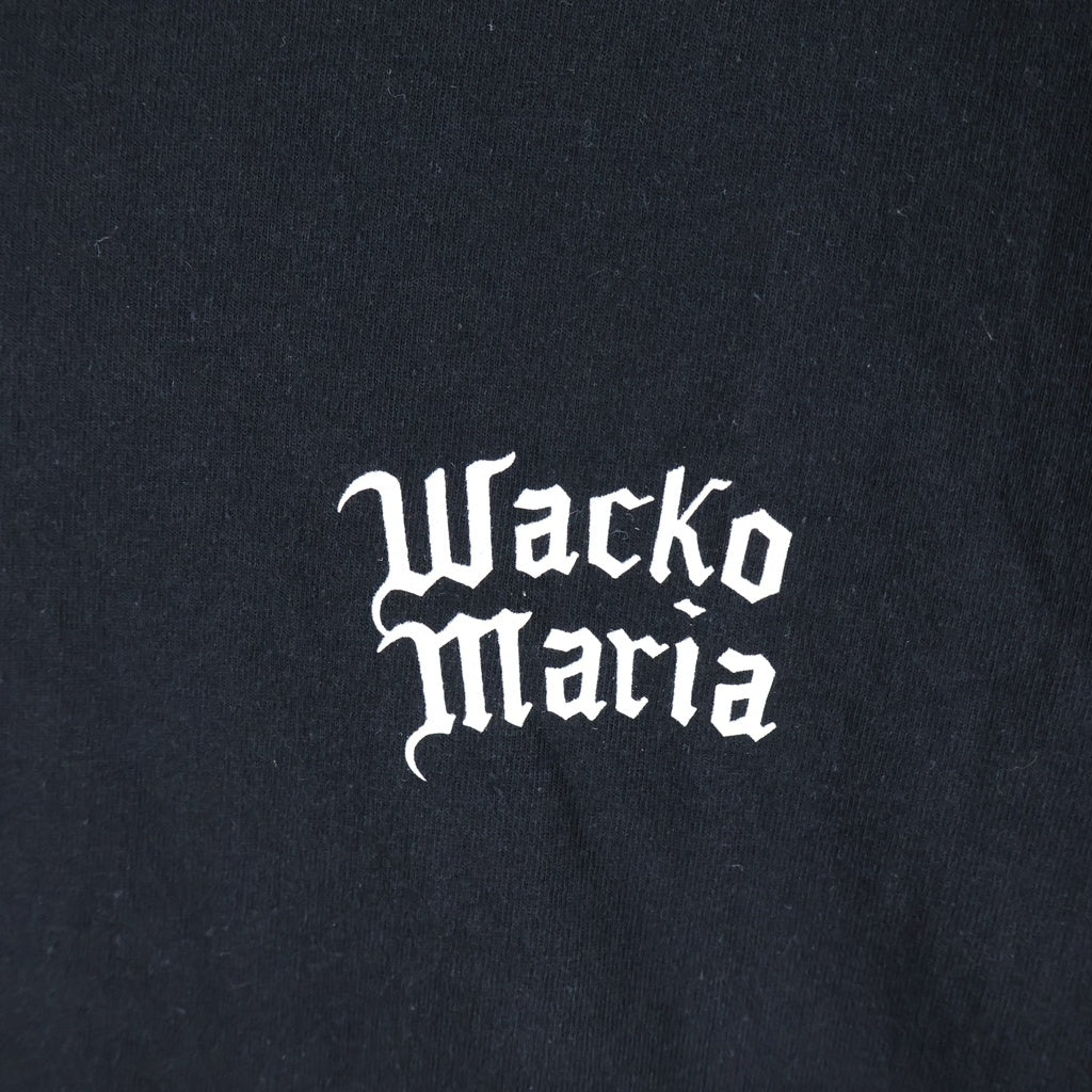 WACKO MARIA(ワコマリア) 26AW WASHED HEAVY WEIGHT CREW NECK T-SHIRT TYPE-1 ヘビーウェイトクルーネック マリア プリント半袖Tシャツ カットソー ブラック 26FWE-WMT-WT01