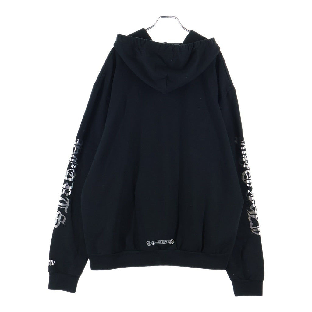 CHROME HEARTS(クロムハーツ) SWTSHRT PLVR スリーブロゴ プルオーバーパーカー ブラック/シルバー