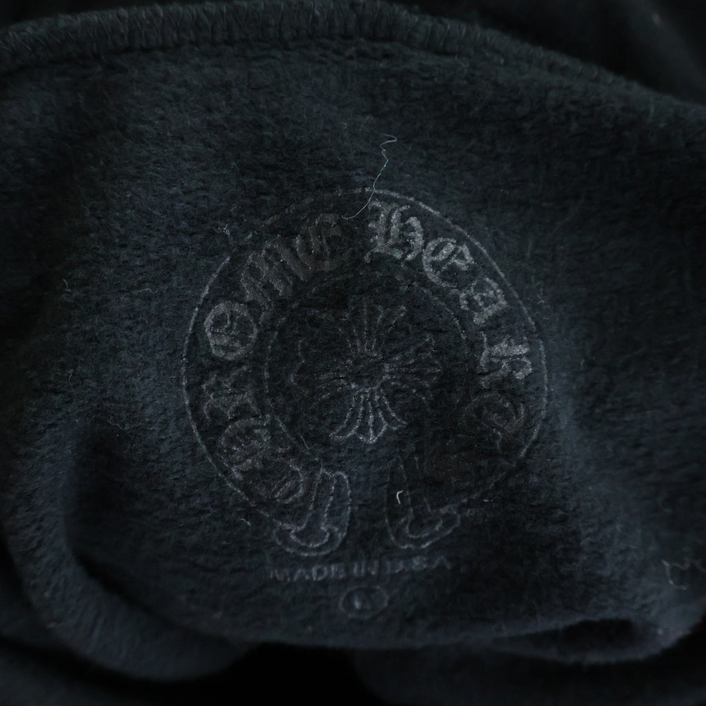 CHROME HEARTS(クロムハーツ) SWTSHRT PLVR スリーブロゴ プルオーバーパーカー ブラック/シルバー