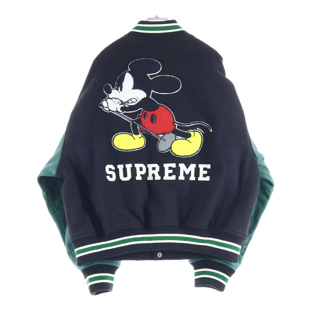 SUPREME(シュプリーム) 25AW ×Number(N)ine Mickey Varsity Jacket ナンバーナイン ミッキー バーシティ ジャケット スタジャン ブラック/グリーン