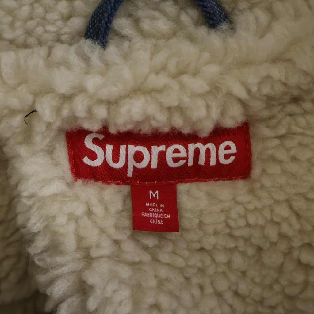 SUPREME(シュプリーム) 25AW Faux Shearling Lined Bomber Jacket ファー シアリング ラインド ボンバー フーデッド ムートンデニムジャケット インディゴ