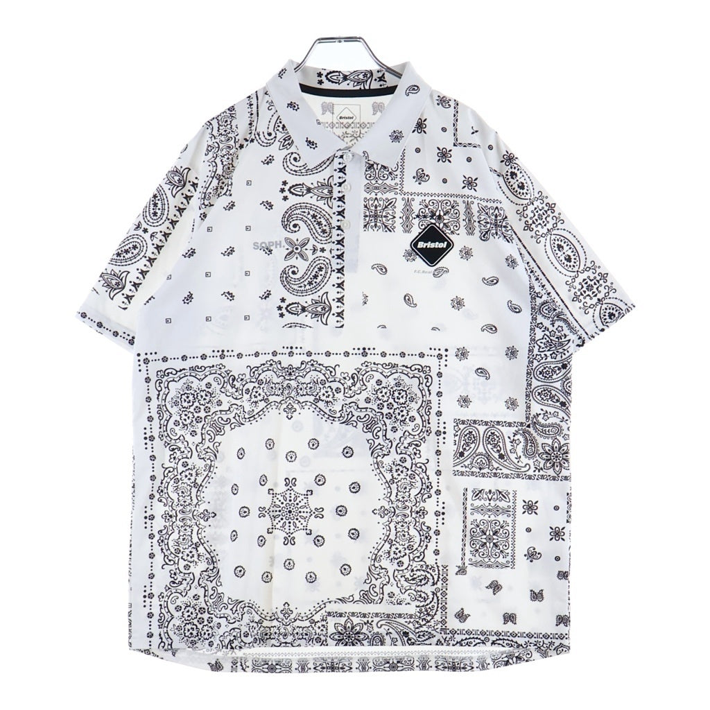 F.C.R.B./F.C.Real Bristol/FCRB(エフシーアールビー/エフシーレアルブリストル) 23SS バンダナ柄 ストレッチ 半袖ポロシャツ ホワイト