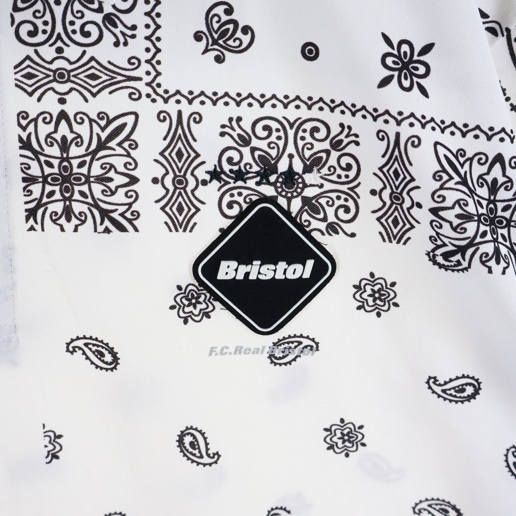 F.C.R.B./F.C.Real Bristol/FCRB(エフシーアールビー/エフシーレアルブリストル) 23SS バンダナ柄 ストレッチ 半袖ポロシャツ ホワイト