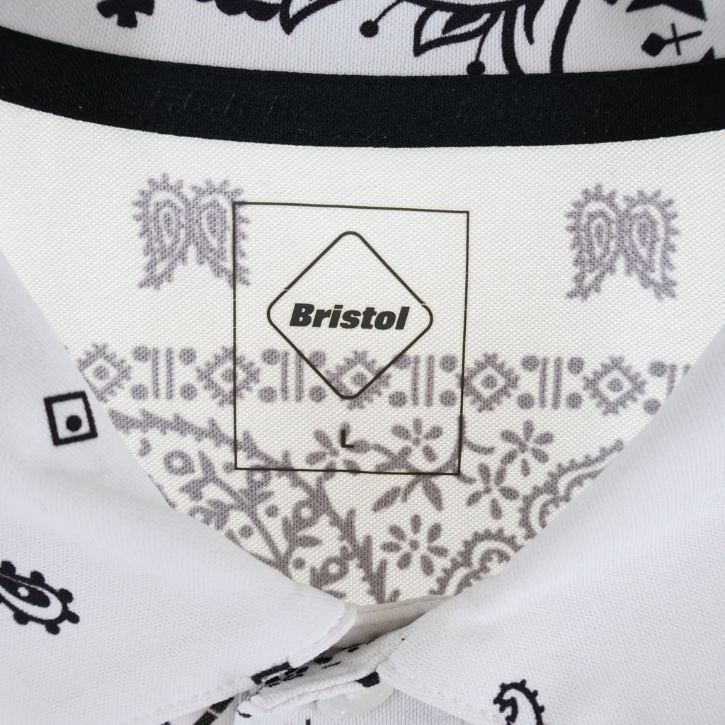 F.C.R.B./F.C.Real Bristol/FCRB(エフシーアールビー/エフシーレアルブリストル) 23SS バンダナ柄 ストレッチ 半袖ポロシャツ ホワイト