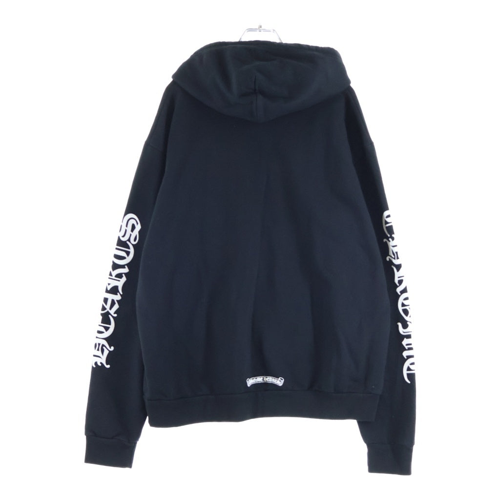CHROME HEARTS(クロムハーツ) VERTICAL LOGO HOODIE バーティカルロゴ アームロゴプリント スウェット プルオーバーパーカー ブラック