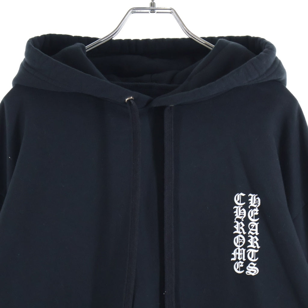CHROME HEARTS(クロムハーツ) VERTICAL LOGO HOODIE バーティカルロゴ アームロゴプリント スウェット プルオーバーパーカー ブラック